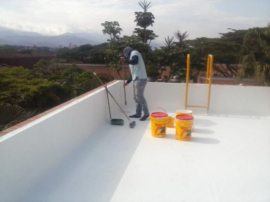 Foto: Reparacion de Terraza con Pintura Impermeabilizante Verde de